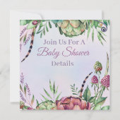 Succulent Baby shower Feestdagenkaart (Achterkant)