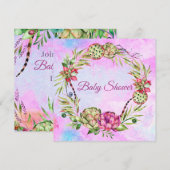 Succulent Baby shower Feestdagenkaart (Voorkant / Achterkant)