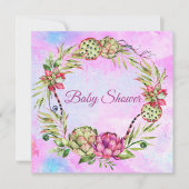 Succulent Baby shower Feestdagenkaart (Voorkant)