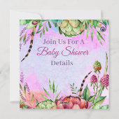 Succulent Baby shower Feestdagenkaart (Achterkant)