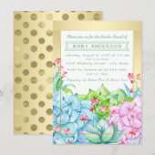 Succulent Baby shower Geslacht onthullen uitnodigi Kaart (Voorkant / Achterkant)