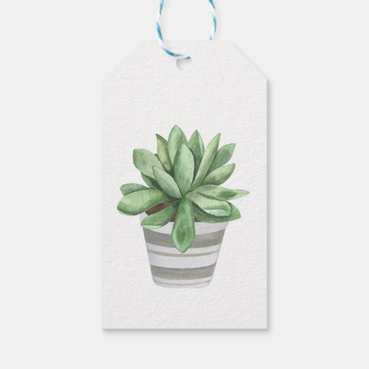 Succulent Baby shower Gift Label - "Watch Me Grow" Cadeaulabel (Achterkant)