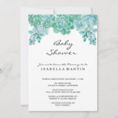 Succulent Baby shower Invitation - Genderneutralit Kaart (Voorkant)