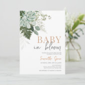 Succulent Baby shower Kaart (Staand voorkant)