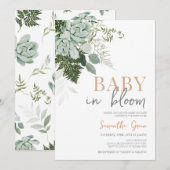 Succulent Baby shower Kaart (Voorkant / Achterkant)