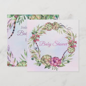 Succulent Baby shower Kaart (Voorkant / Achterkant)