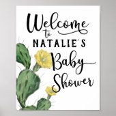 Succulent Baby shower Welkomstteken Poster (Voorkant)