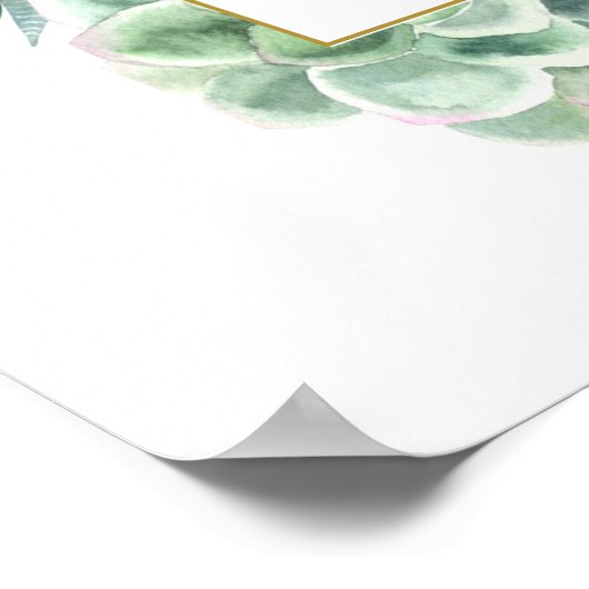 Succulent Baby shower Welkomstteken Poster (Hoek)