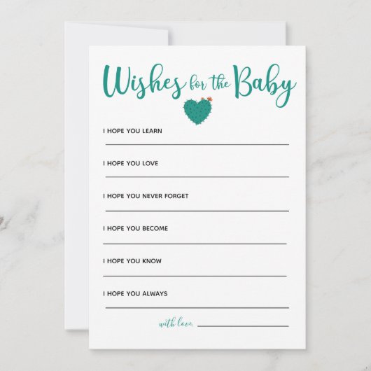 Succulent Baby shower wensen voor Baby Kaart (Voorkant)