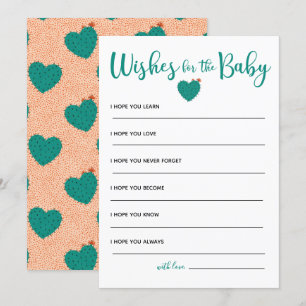 Succulent Baby shower wensen voor Baby Kaart