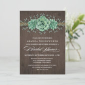 Succulent Baby's Breath Bridal Shower Uitnodiginge Kaart (Staand voorkant)