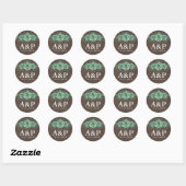 Succulent Baby's Breath Rustieke Huwelijksgunsten Ronde Sticker (Vel)