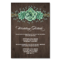 Succulent Baby's Breath Wedding Enclosure Kaarten