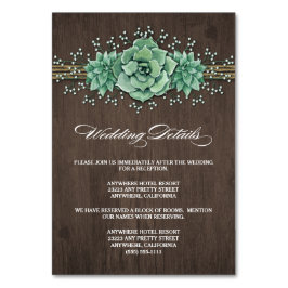 Succulent Baby's Breath Wedding Enclosure Kaarten