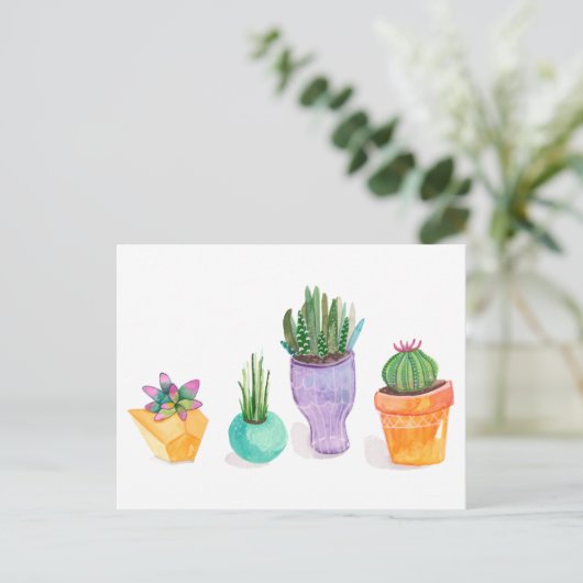 Succulent beeldscherm briefkaart (Staand voorkant)