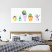 Succulent beeldscherm canvas afdruk (Insitu (Slaapkamer))