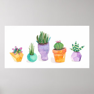 Succulent beeldscherm poster