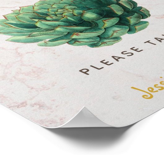 Succulent Bekijk me Baby shower botanisch kweken Poster (Hoek)