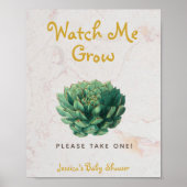 Succulent Bekijk me Baby shower botanisch kweken Poster (Voorkant)