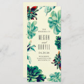 Succulent Bloemen Blauwgroen Trouwprogramma's Programmakaart (Voorkant / Achterkant)