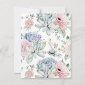 Succulent Bloemen Dank u Uitvaart Kaart (Achterkant)