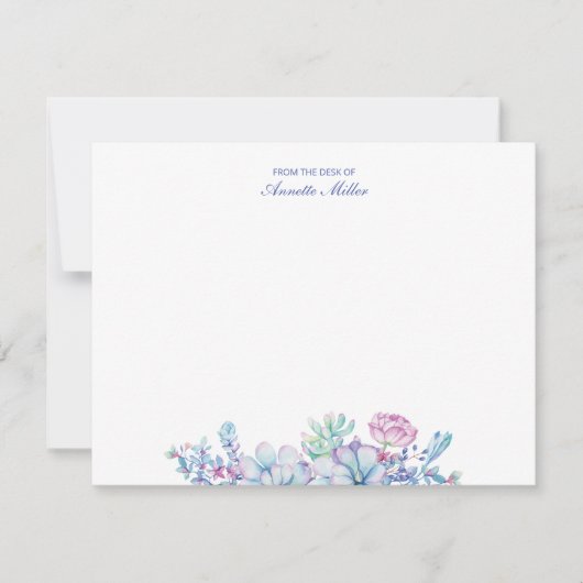 Succulent Bloemen Gepersonaliseerde briefkaart (Voorkant)