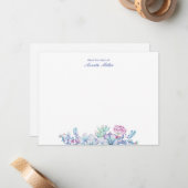 Succulent Bloemen Gepersonaliseerde briefkaart (Voorkant / Achterkant in situ)