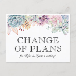 Succulent Bloemen Nieuwe Trouwdatum Aankondigingskaart