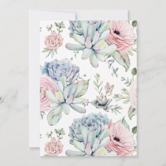 Succulent Bloemen Verrassing Verjaardagsfeest Kaart (Achterkant)