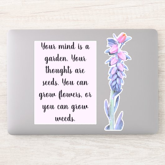 Succulent Bloom Flower Quote Sticker (Computer)