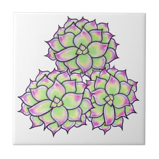 Succulent Bloom Tegeltje (Voorkant)