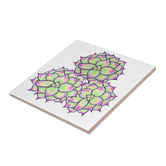 Succulent Bloom Tegeltje (Zijkant)