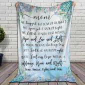 Succulent Blue Waterverf Splash Gift voor mam Fleece Deken