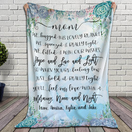 Succulent Blue Waterverf Splash Gift voor mam Fleece Deken