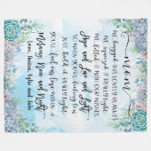 Succulent Blue Waterverf Splash Gift voor mam Fleece Deken (Voorkant (Horizontaal))
