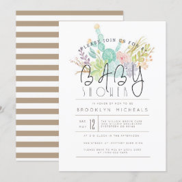 Succulent boeket | BABY SHOWER WATERVERF Kaart