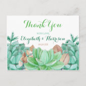 Succulent Boeket Botanische Bloemen Bruiloft Bedan Briefkaart (Voorkant)