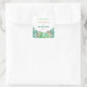 Succulent Boeket Botanische Bloemen Bruiloft Bedan Vierkante Sticker (Tas)