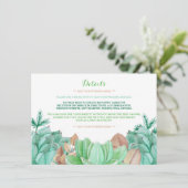 Succulent Boeket Botanische Bloemen Bruiloft Detai Informatiekaartje (Staand voorkant)