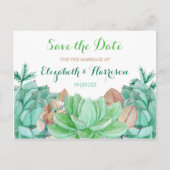 Succulent Boeket Botanische Bloemen Save The Date Aankondigingskaart (Voorkant)