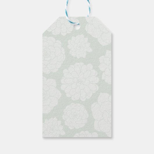 Succulent Boeket Elegant Bruiloft Dank u Label Cadeaulabel (Achterkant)