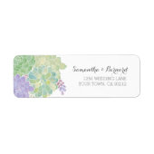 Succulent Boeket Elegant Bruiloft Etiket (Voorkant)
