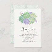 Succulent Boeket Elegant Bruiloft Receptie Info Informatiekaartje (Voorkant / Achterkant)