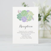 Succulent Boeket Elegant Bruiloft Receptie Info Informatiekaartje (Staand voorkant)