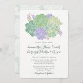 Succulent Boeket Elegante bruiloft uitnodiging (Voorkant / Achterkant)