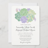 Succulent Boeket Elegante bruiloft uitnodiging (Voorkant)