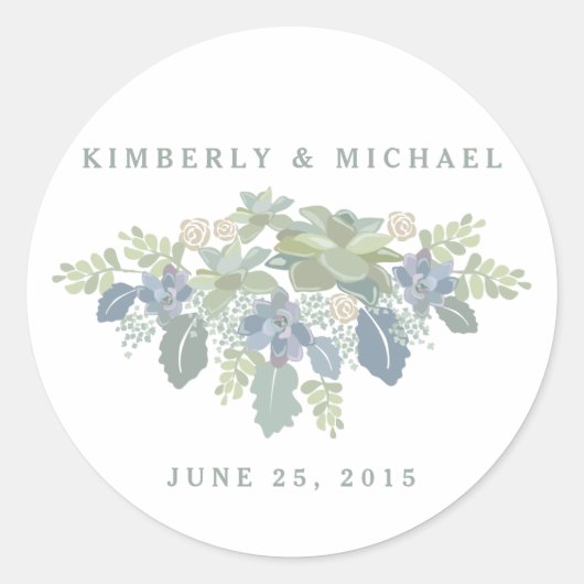 Succulent Boeket Floral Wedding Custom Sticker (Voorkant)