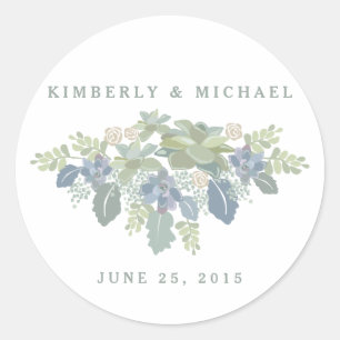 Succulent Boeket Floral Wedding Custom Sticker