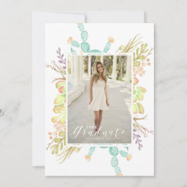 Succulent boeket Waterverf | Afstudeerfeest Kaart