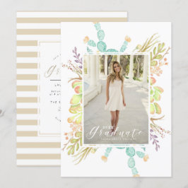 Succulent boeket Waterverf | Afstudeerfeest Kaart
